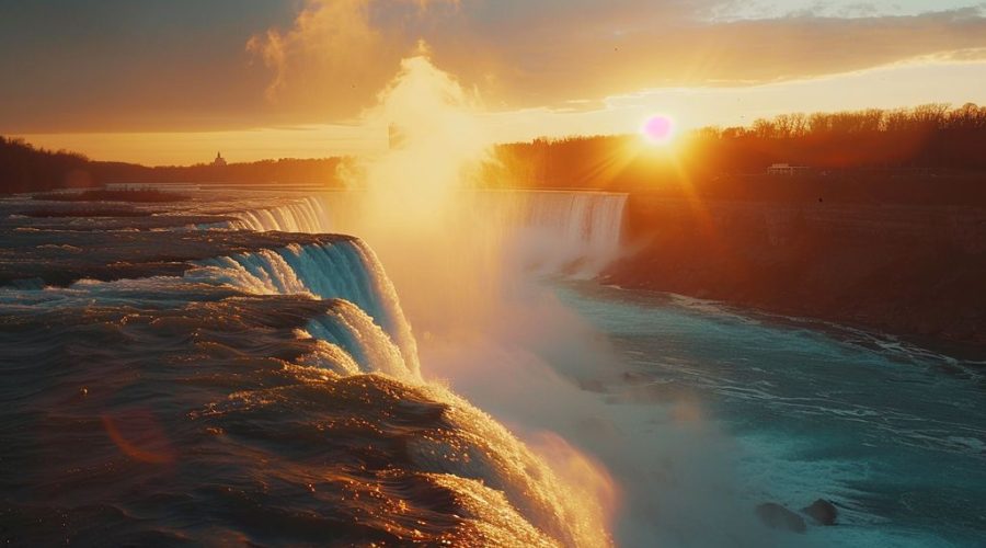 La vue des grandioses chutes du Niagara